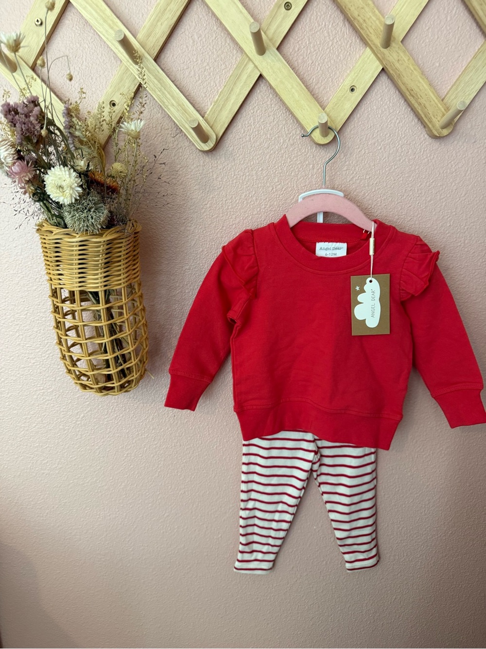 NWT Angel Dear Ruffle Shoulder Sweatshirt and Legging Set - Picture 2 of 7